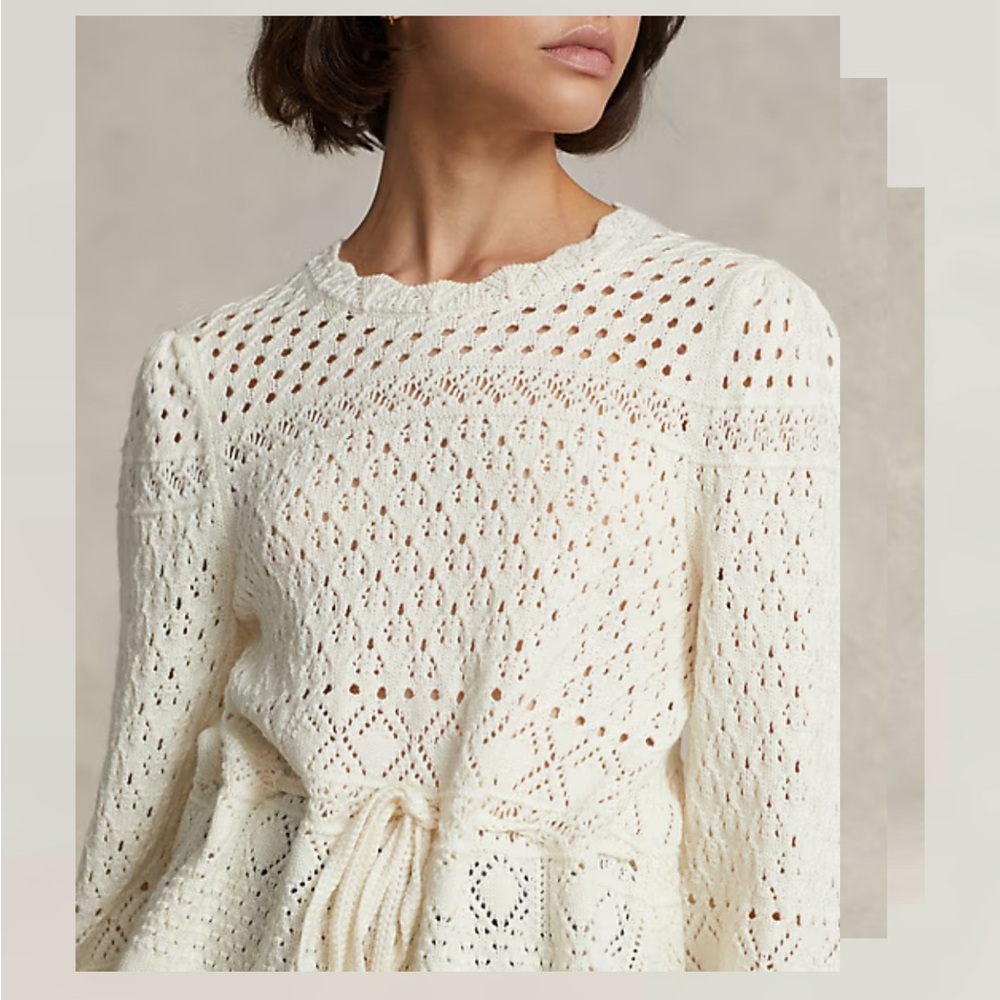 Polo Ralph Lauren Pointelle-Knit Merino Sweater - Picture 2 of 14